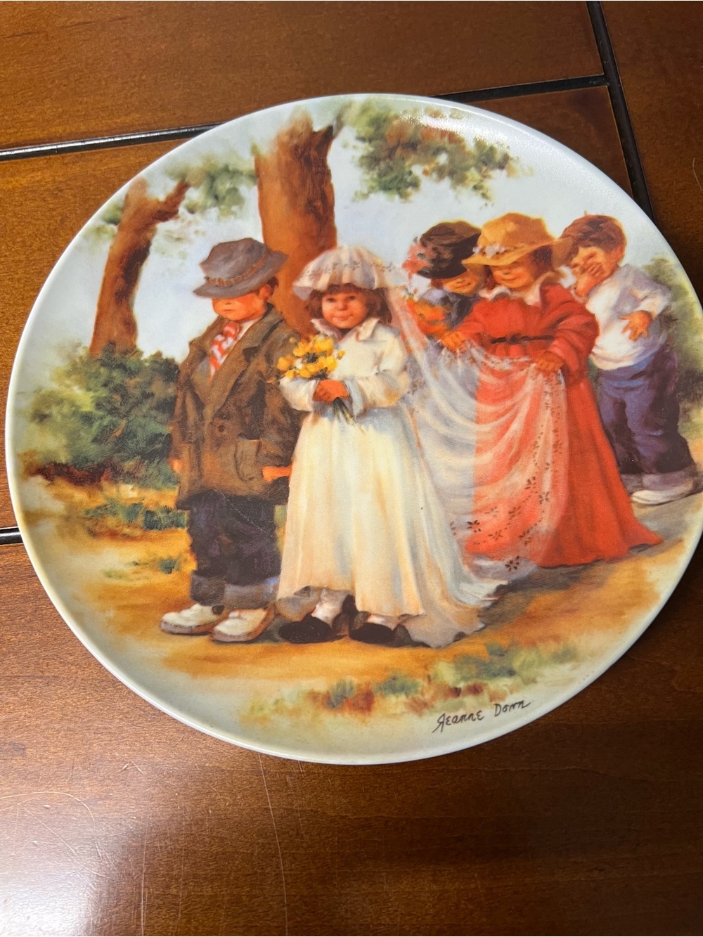 Edwin M Knowles Fine China Plate Jeanne Down Here Comes the Bride 1985 Wedding